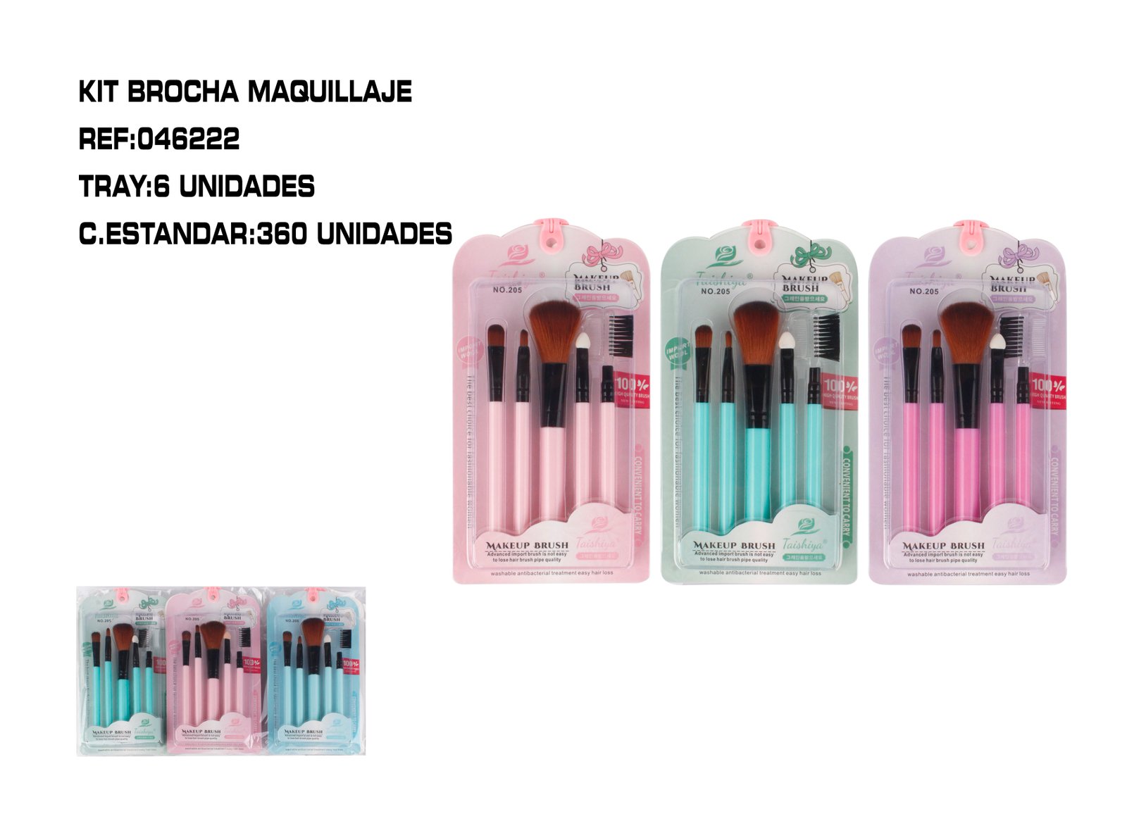 KIT 6 PINCELES PARA MAQUILLAR