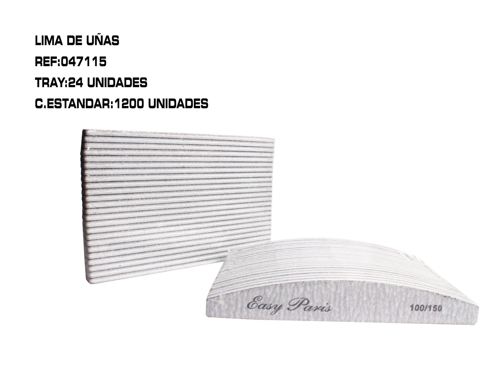 24 LIMAS PROFESIONALES EASY PARIS,DOBLE CARA,100/150 CURVA/RECTA, EN C