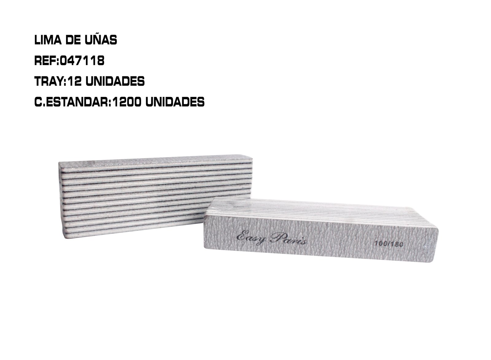 12 LIMAS PROFESIONALES EASY PARIS,DOBLE CARA, 80/100 RECTA, EN COLOR G