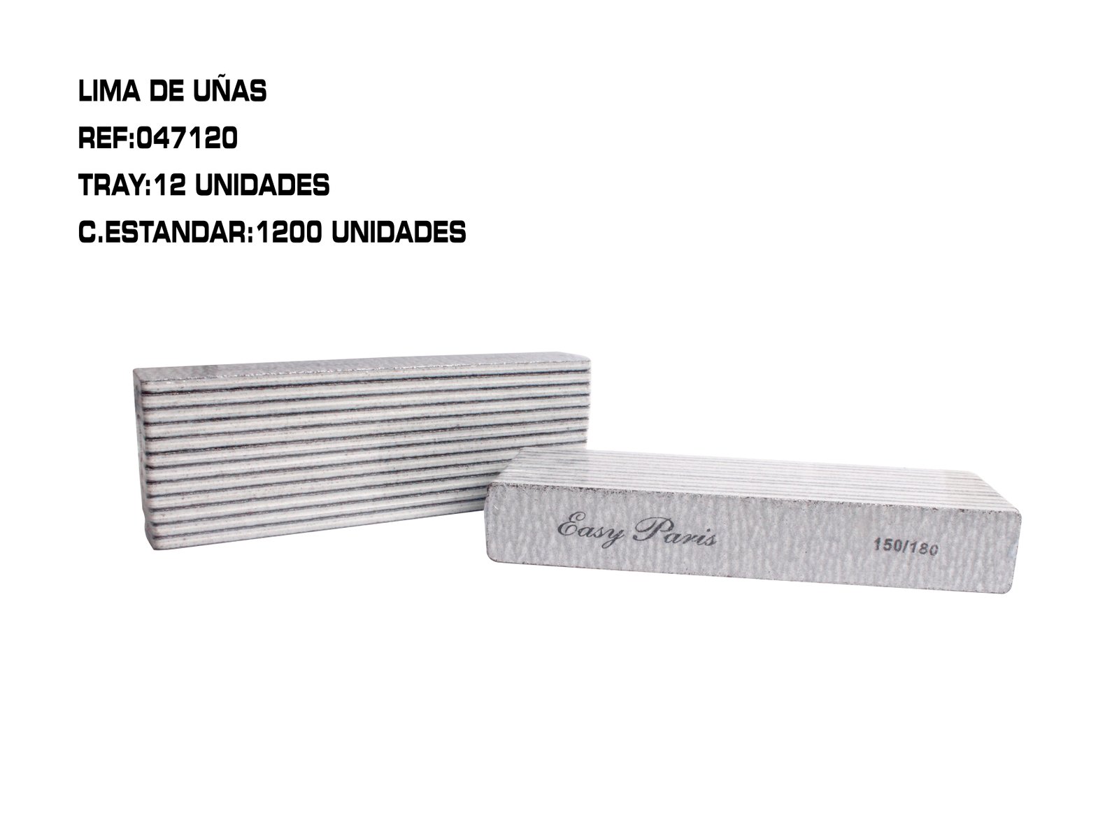 12 LIMAS PROFESIONALES EASY PARIS,DOBLE CARA,150/180 RECTA, EN COLOR G