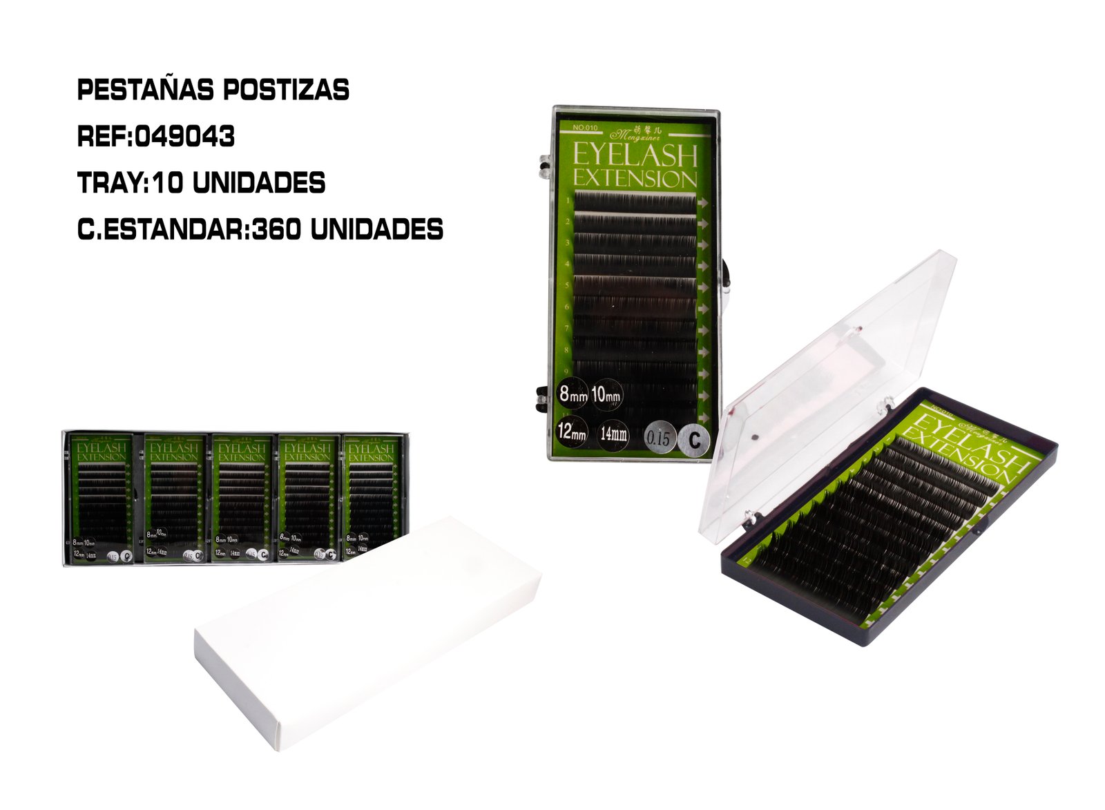 EXTENSION DE PESTAÑAS 0.15*8MM.10MM.12MM.14MM