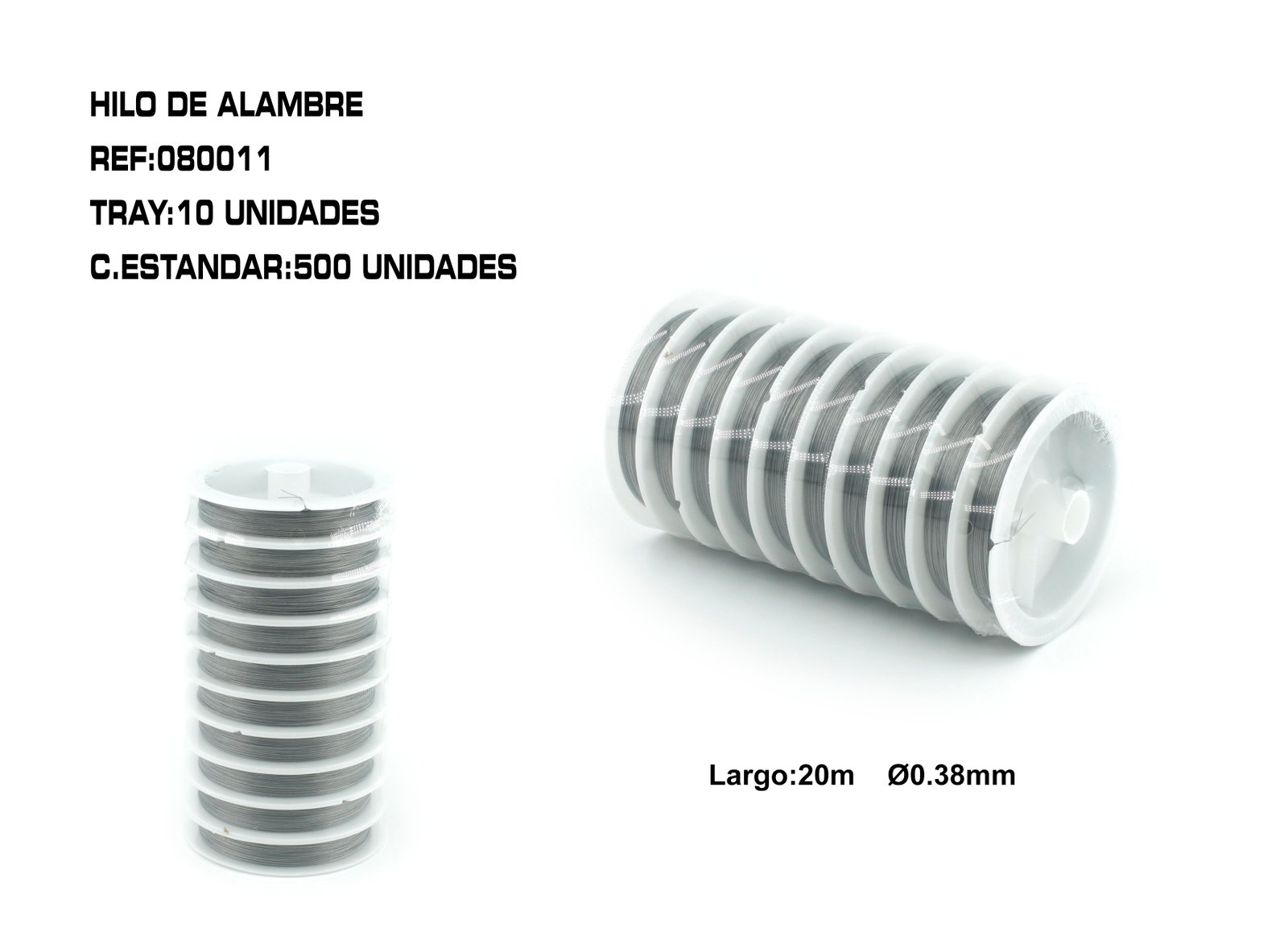 HILO ALAMBRE 0.38MM 20M 10 ROLLO