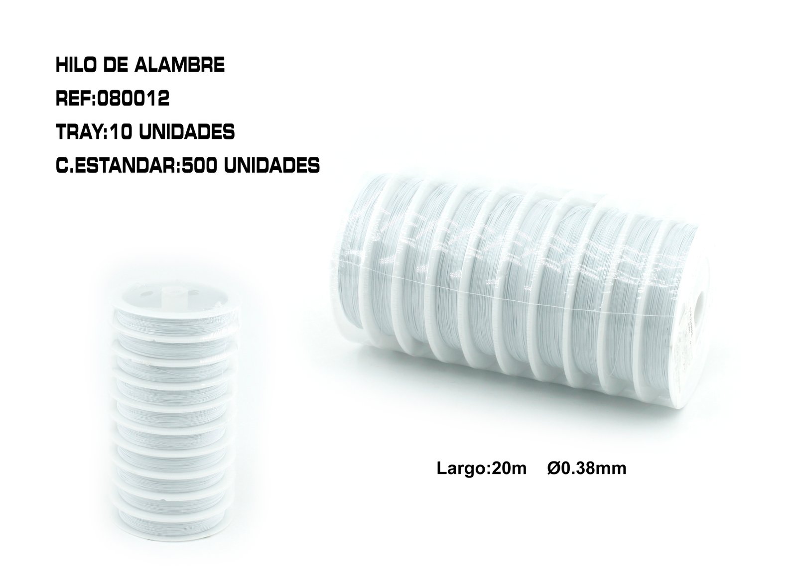 HILO ALAMBRE 0.38MM 20M 10 ROLLO