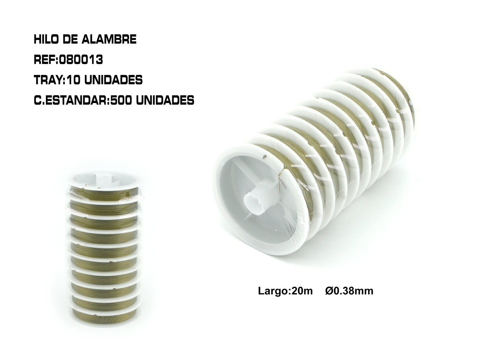 HILO ALAMBRE 0.38MM 20M 10 ROLLO