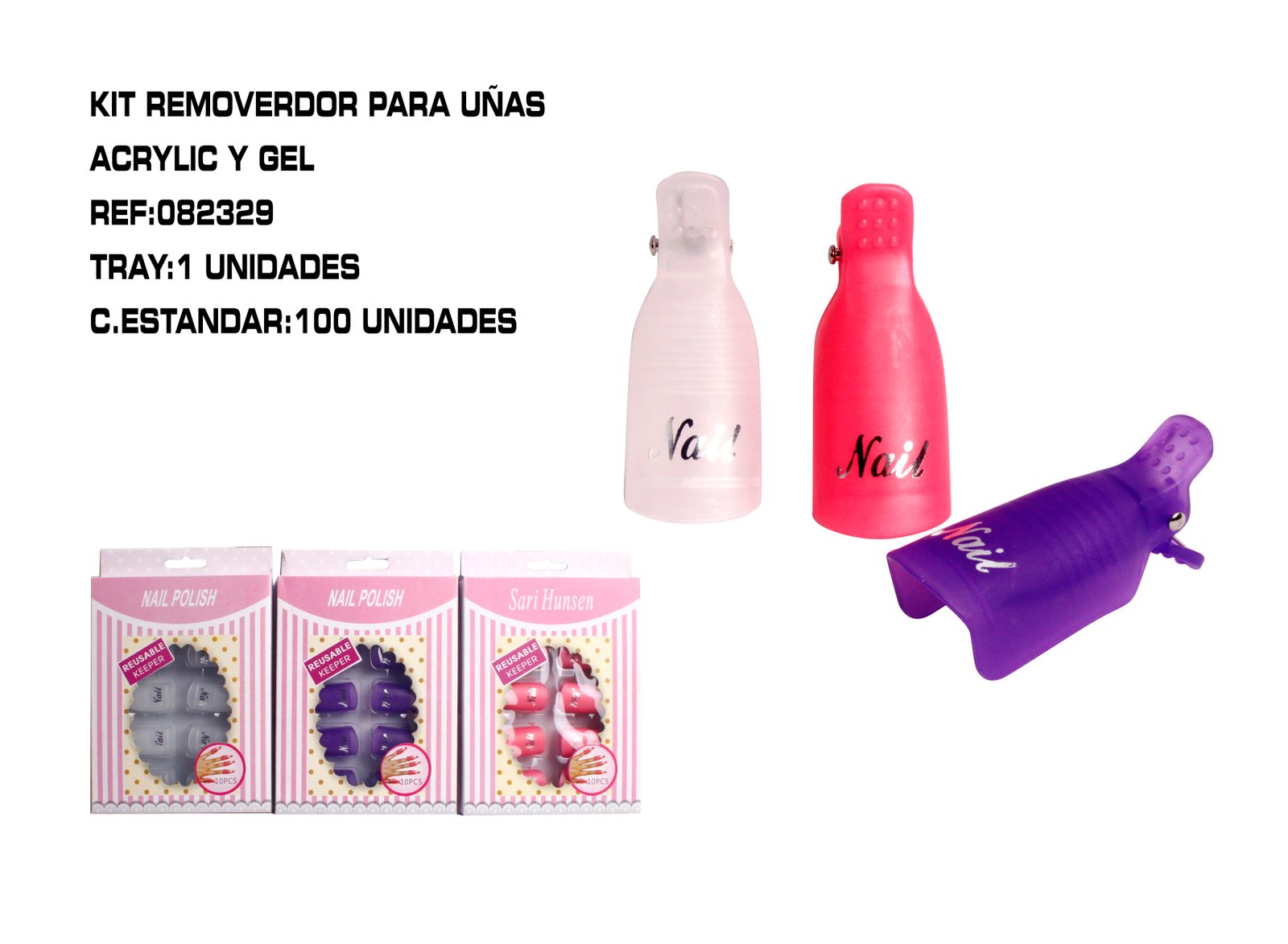 10 PINZAS PARA UÑAS ACRILYC GEL