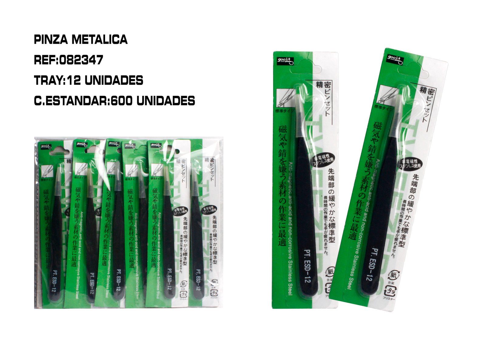 PINZA METAL PUNTA RECTA
