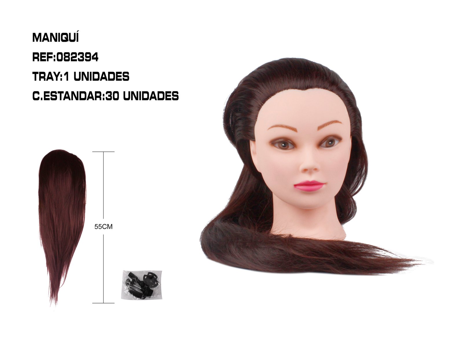 BUSTO PARA PRACTICAS 55CM CASTAÑO OSCULO