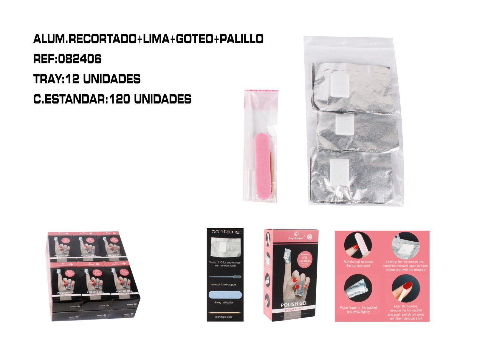 KIT 30 PAPEL ALUM.RECORTADO+LIMA+GOTEO+PALILLO