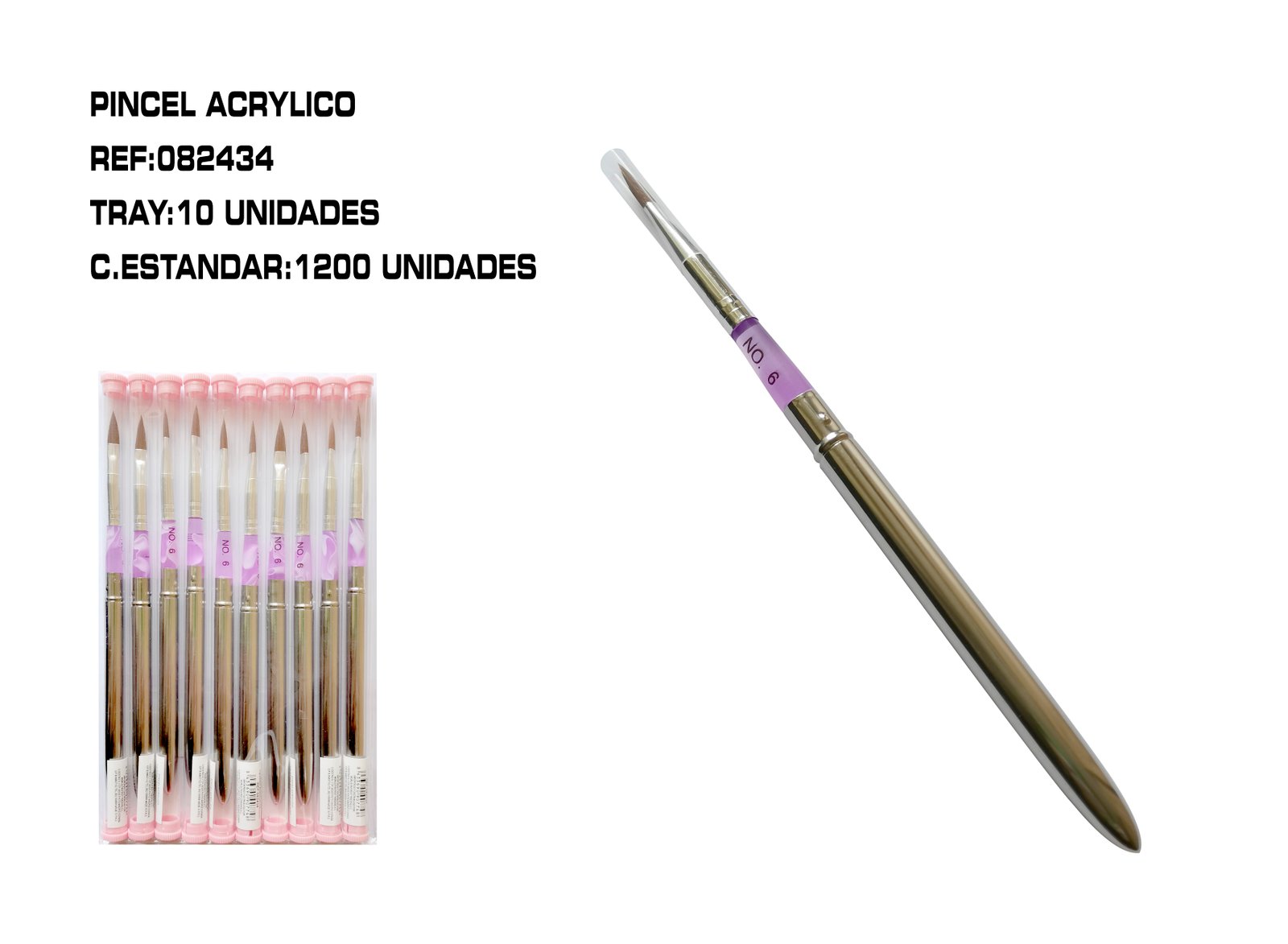 PINCEL NAILON N6 USO ACRILYCO