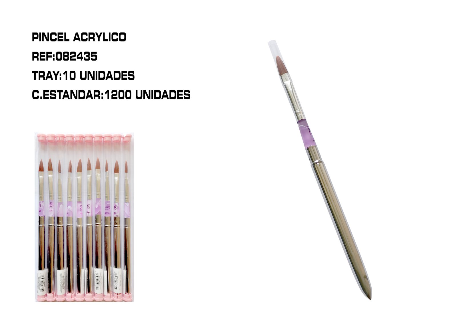PINCEL NAILON N8 USO ACRILYCO