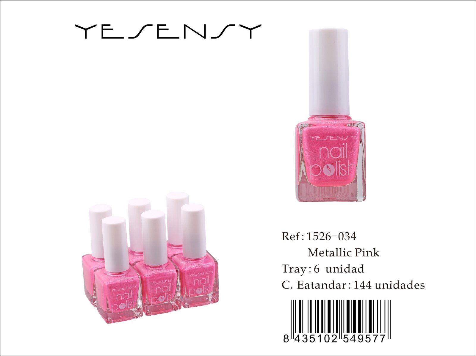 LACA DE UÑAS 6/U METALLIC PINK