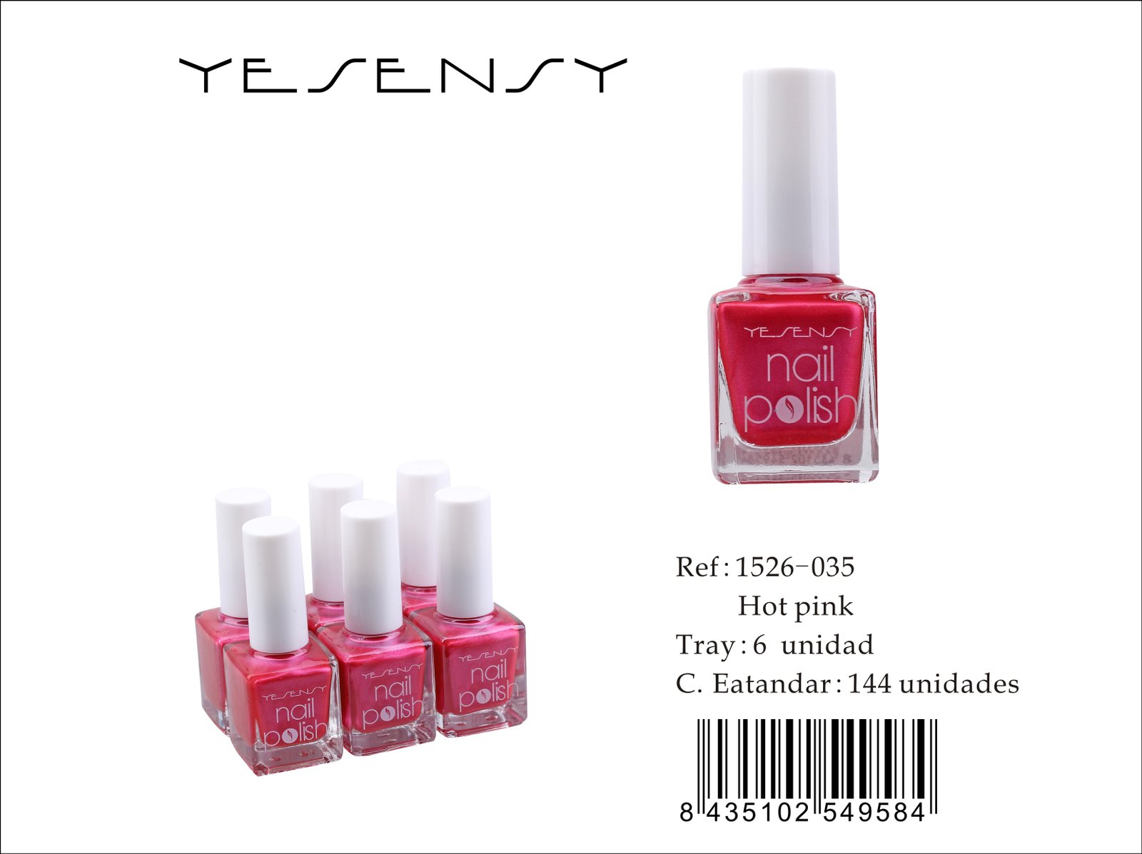 LACA DE UÑAS 6/U HOT PINK