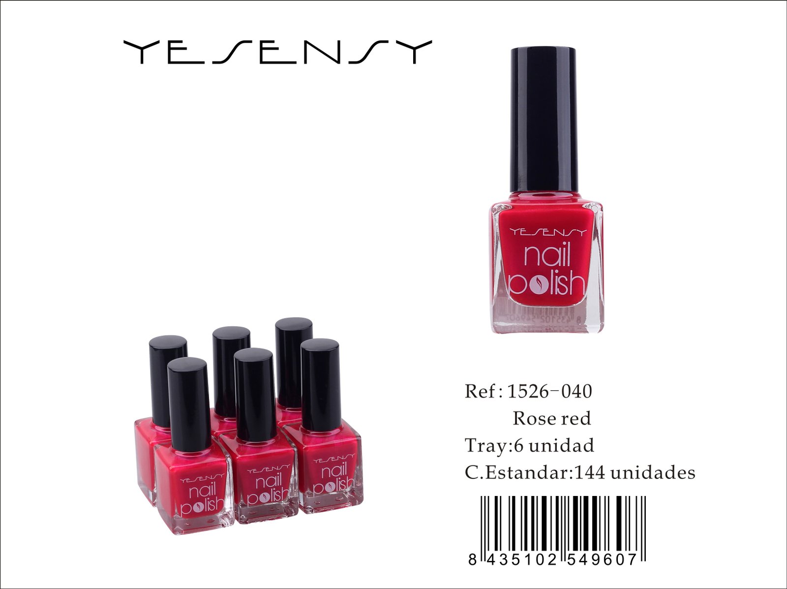 LACA DE UÑAS 6/U ROSE RED