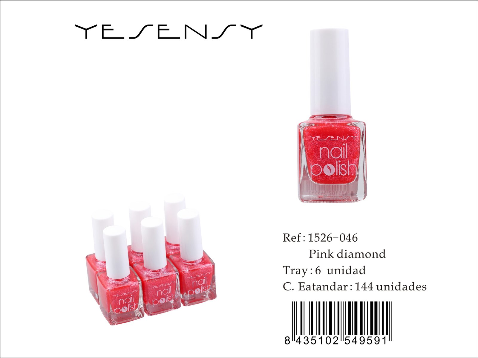 LACA DE UÑAS 6/U PINK DIAMOND