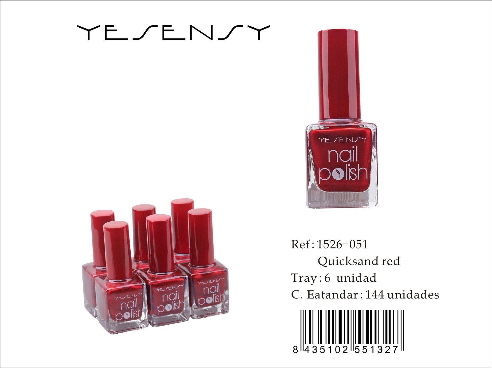 LACA DE UÑAS 6/U QUICKSAND RED