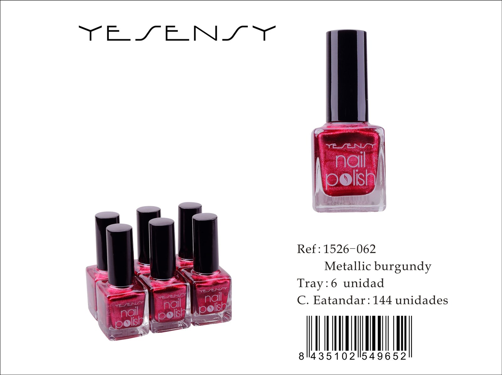 LACA DE UÑAS 6/U METALLIC BURGUNDY
