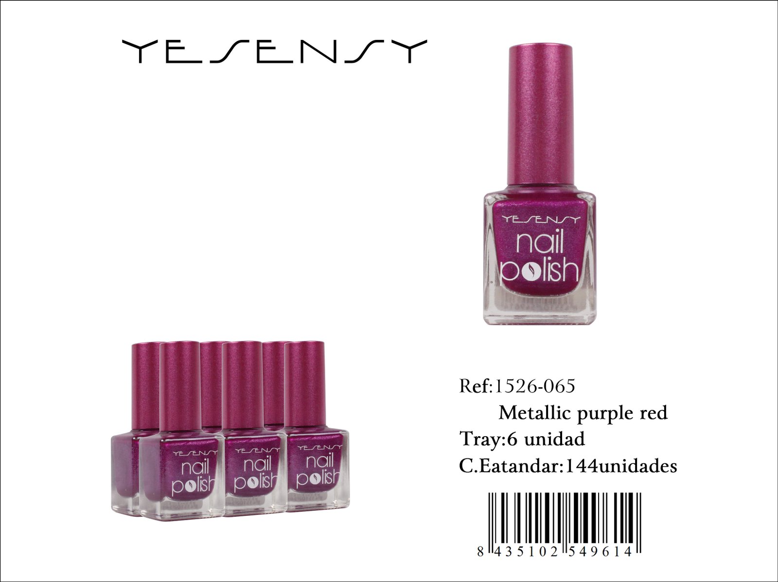 LACA DE UÑAS 6/U METALLIC PURPLE RED