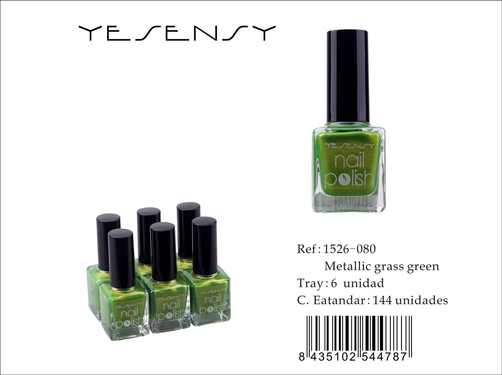 LACA DE UÑAS 6/U METALLIC GRASS GREEN