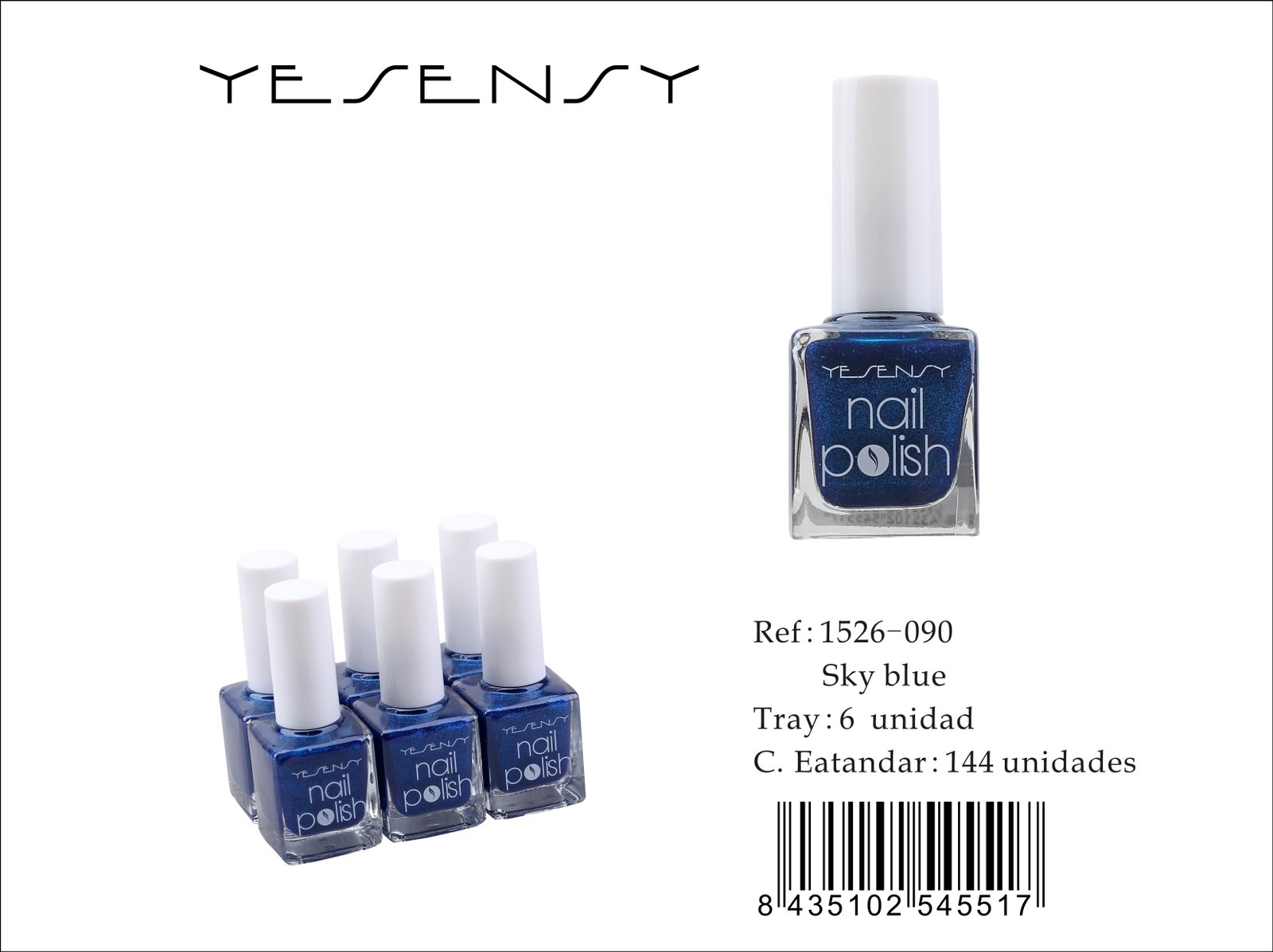 LACA DE UÑAS 6/U SKY BLUE