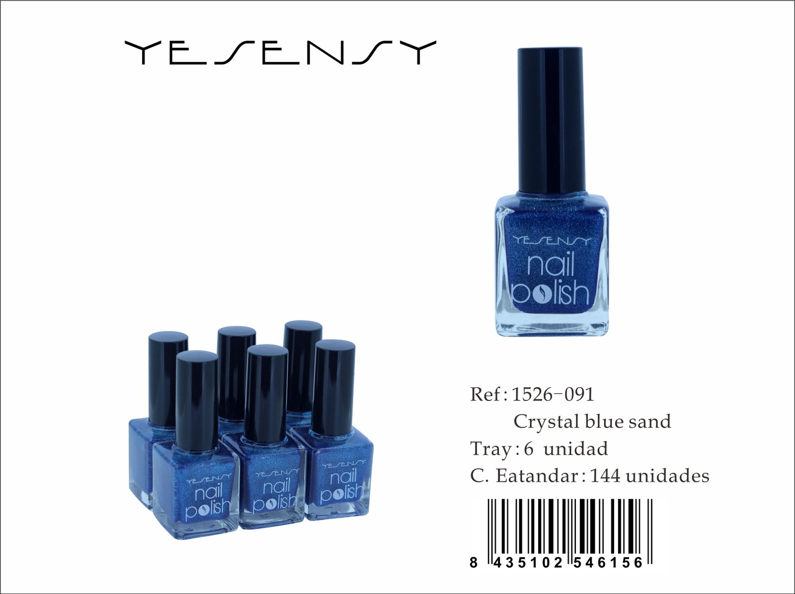 LACA DE UÑAS 6/U CRYSTAL BLUE SAND