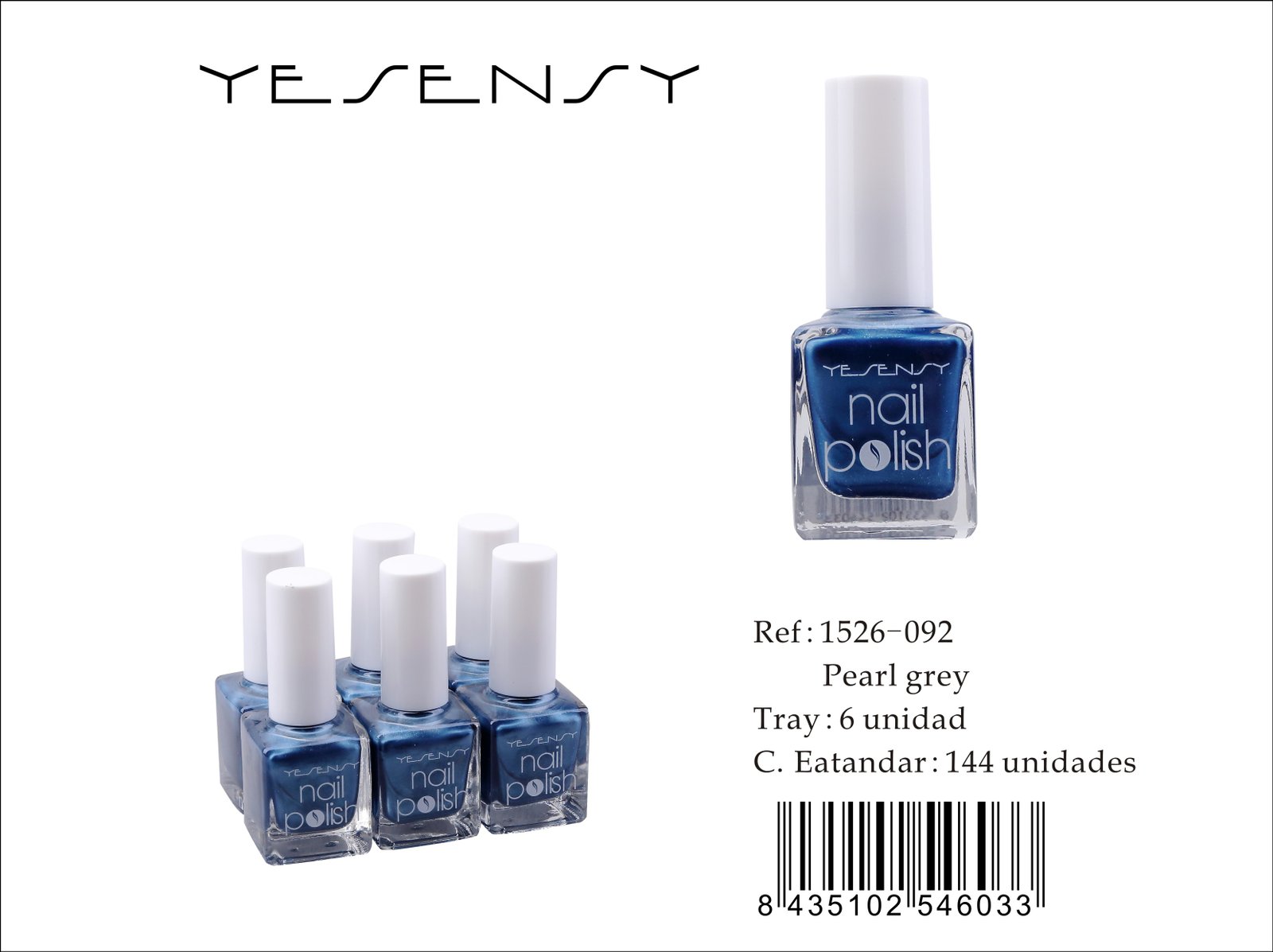 LACA DE UÑAS 6/U PEARL GREY