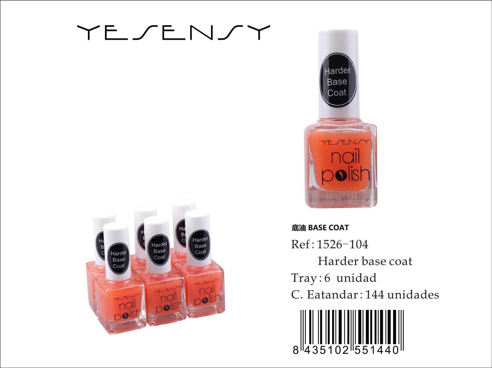 LACA DE UÑAS 6/U HARDER BASE COAT (BASE)