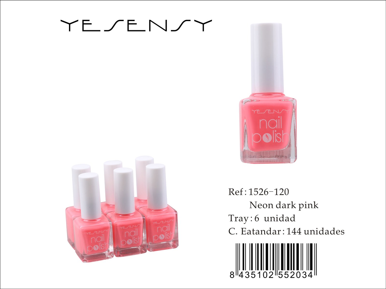 LACA DE UÑAS 6/U NEON DARK PINK