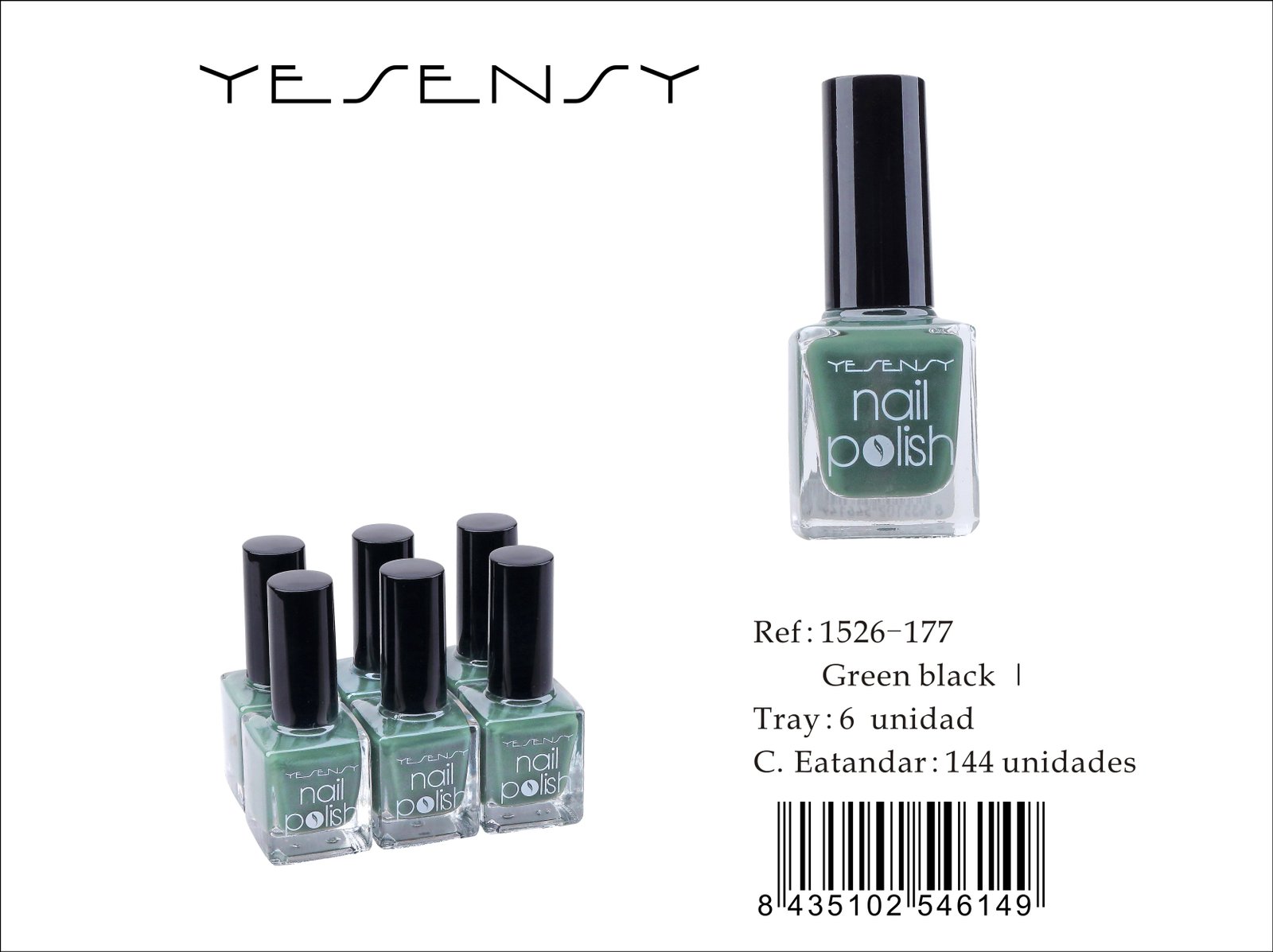 LACA DE UÑAS 6/U GREEN BLACK ?