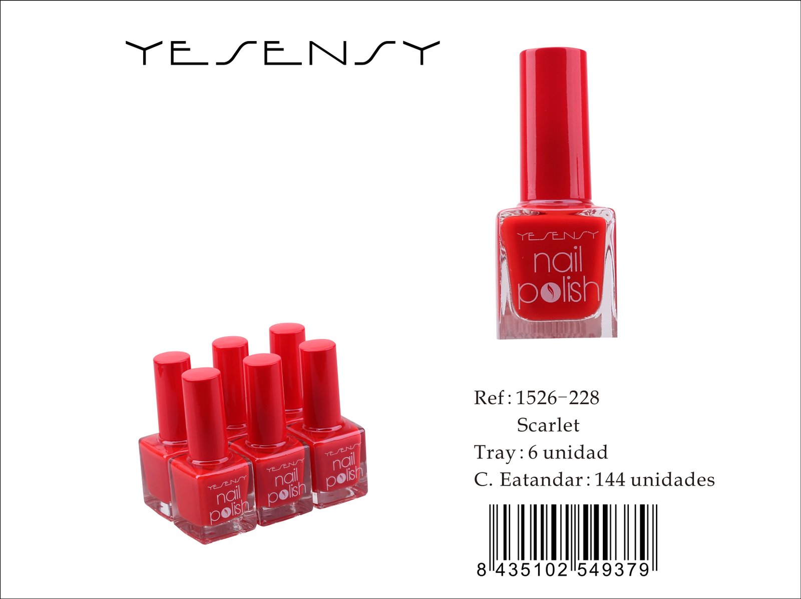LACA DE UÑAS 6/U SCARLET