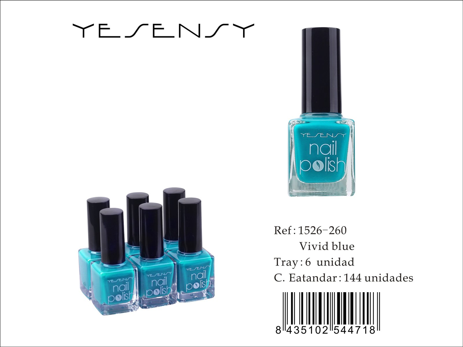 LACA DE UÑAS 6/U VIVID BLUE