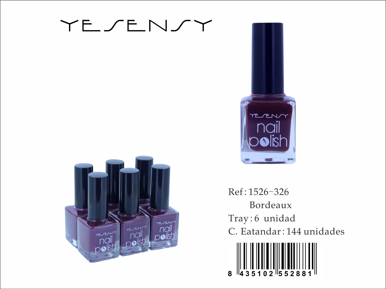 LACA DE UÑAS 6/U BORDEAUX BURDEO