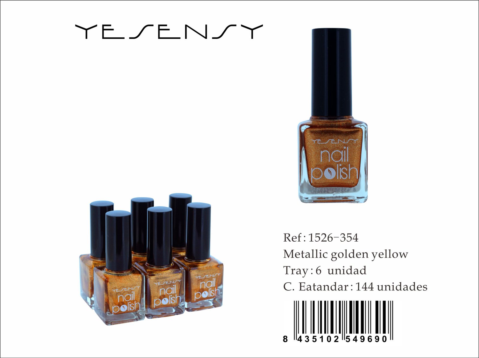 LACA DE UÑAS 6/U METALLIC GOLDEN YELLOW