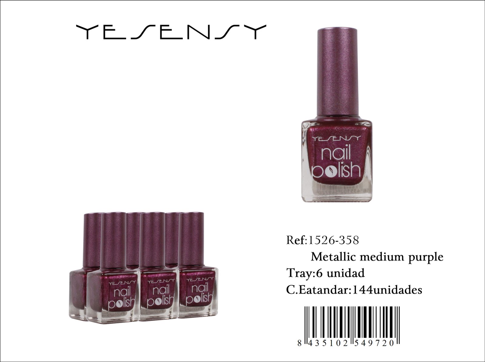 LACA DE UÑAS 6/U METALLIC MEDIUM PURPLE