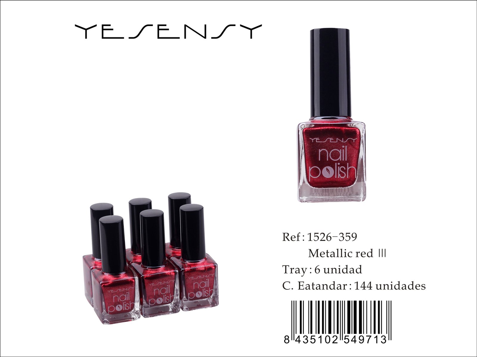 LACA DE UÑAS 6/U METALLIC
