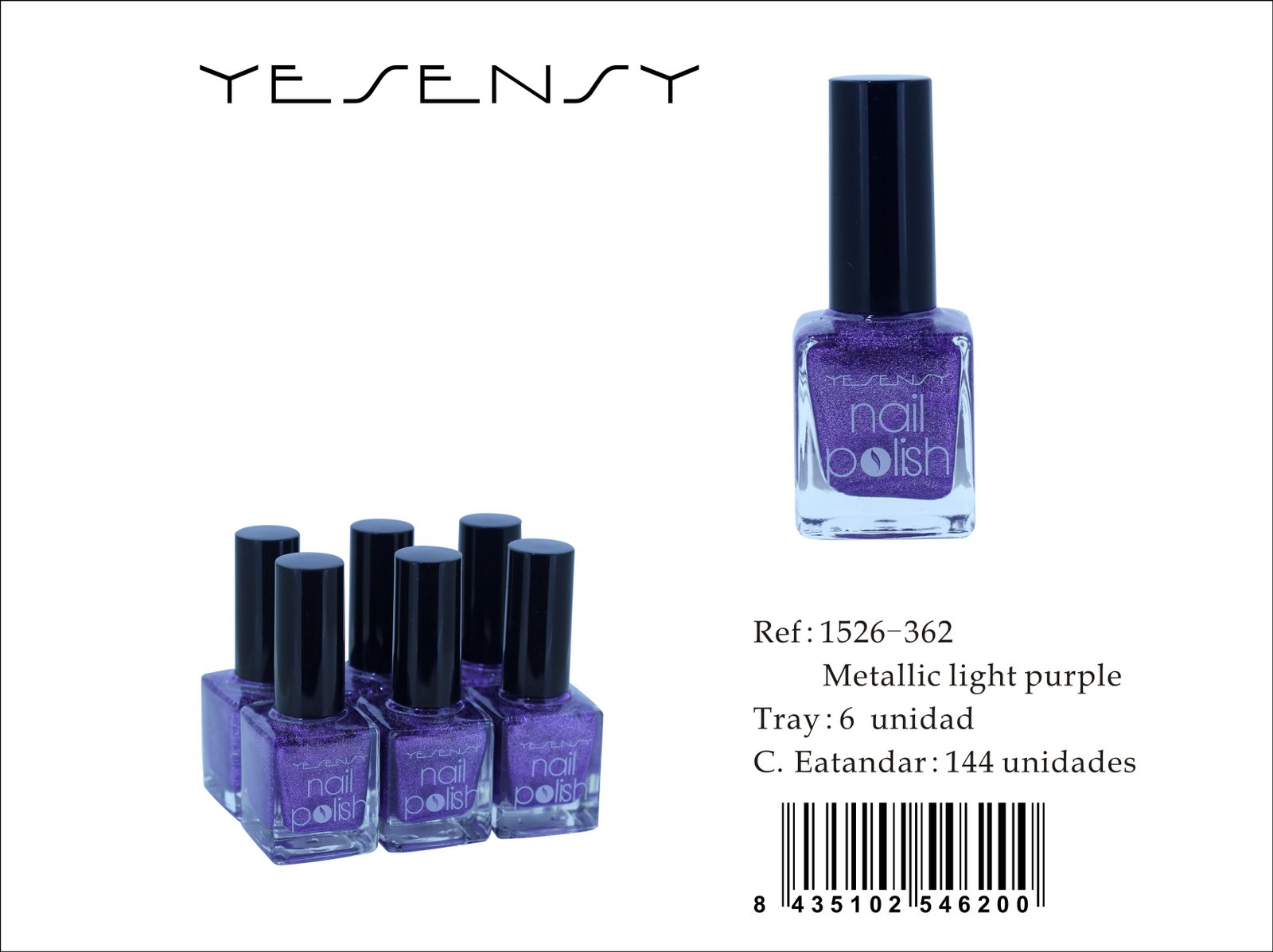 LACA DE UÑAS 6/U METALLIC LIGHT PURPLE