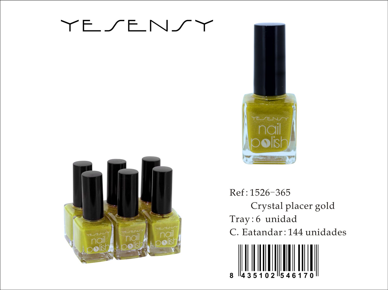 LACA DE UÑAS 6/U CRYSTAL PLACER GOLD