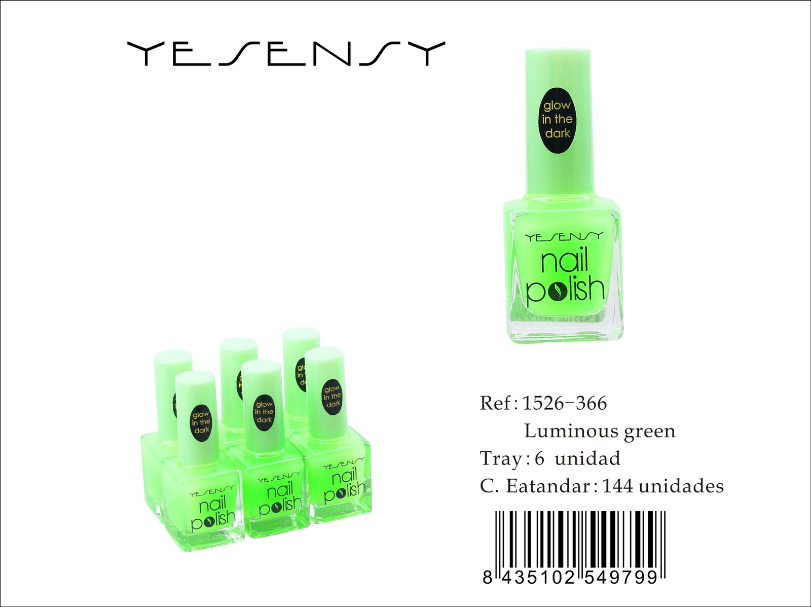 LACA DE UÑAS 6/U LUMINOUS GREEN