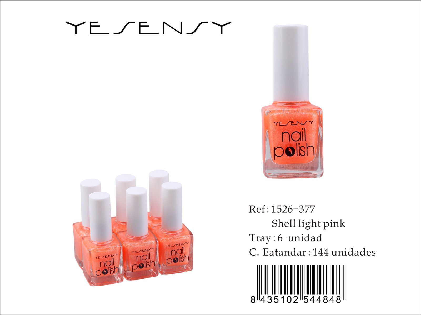 LACA DE UÑAS 6/U SHELL LIGHT PINK