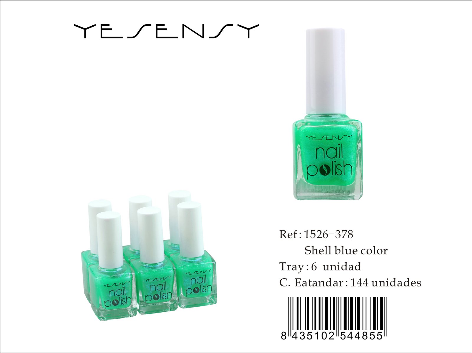 LACA DE UÑAS 6/U SHELL BLUE COLOR