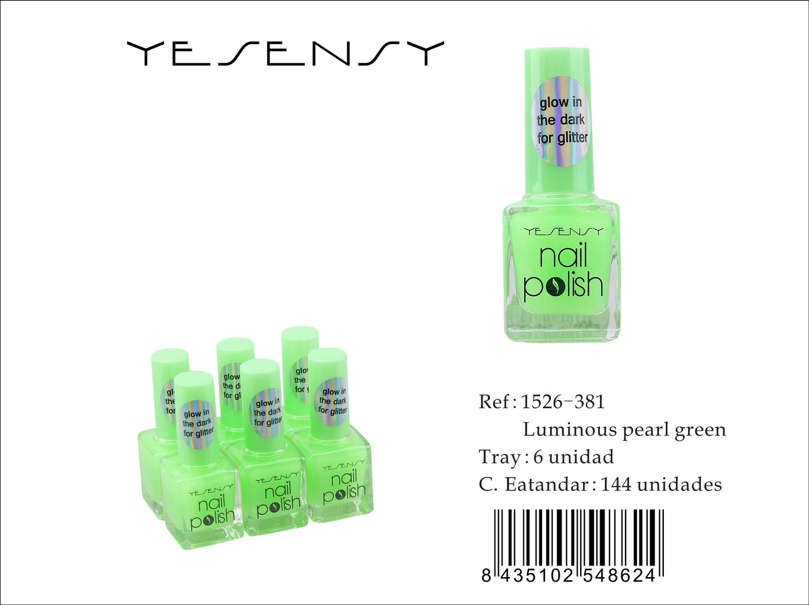 LACA DE UÑAS 6/U LUMINOUS PEARL GREEN