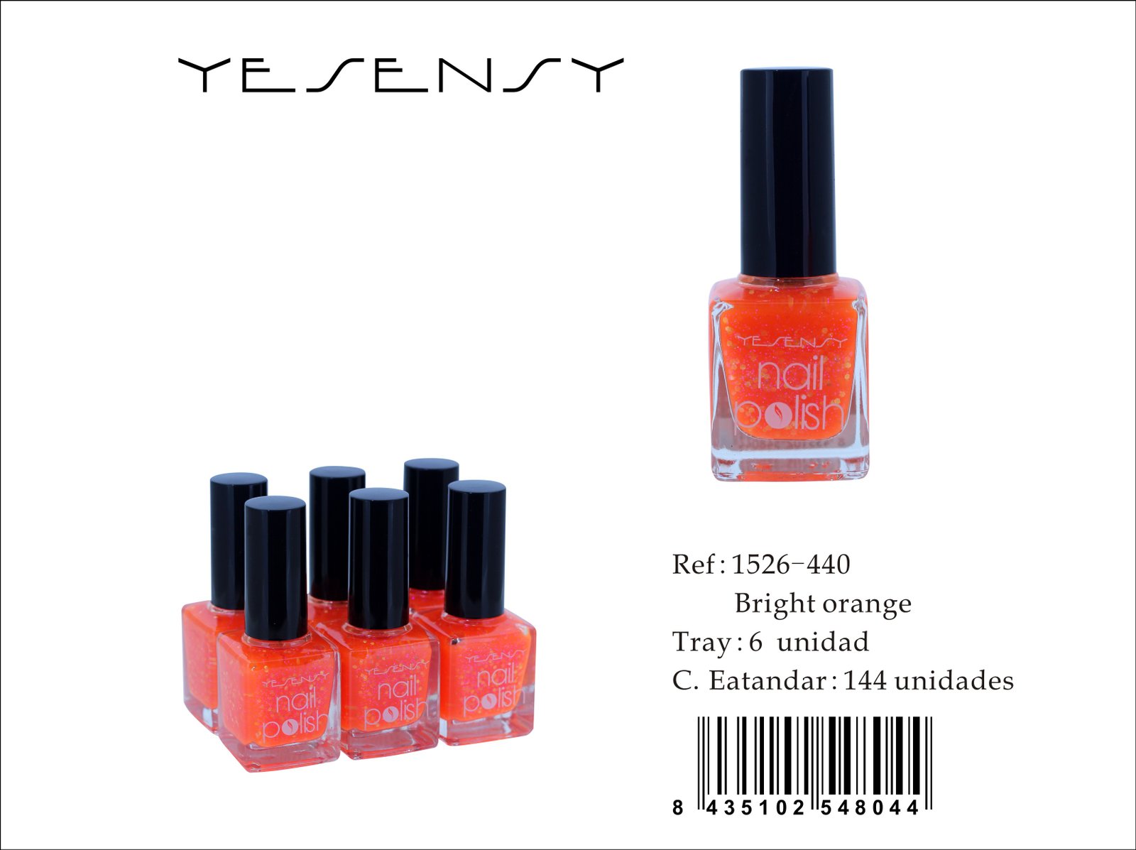 LACA DE UÑAS 6/U BRIGHT ORANGE