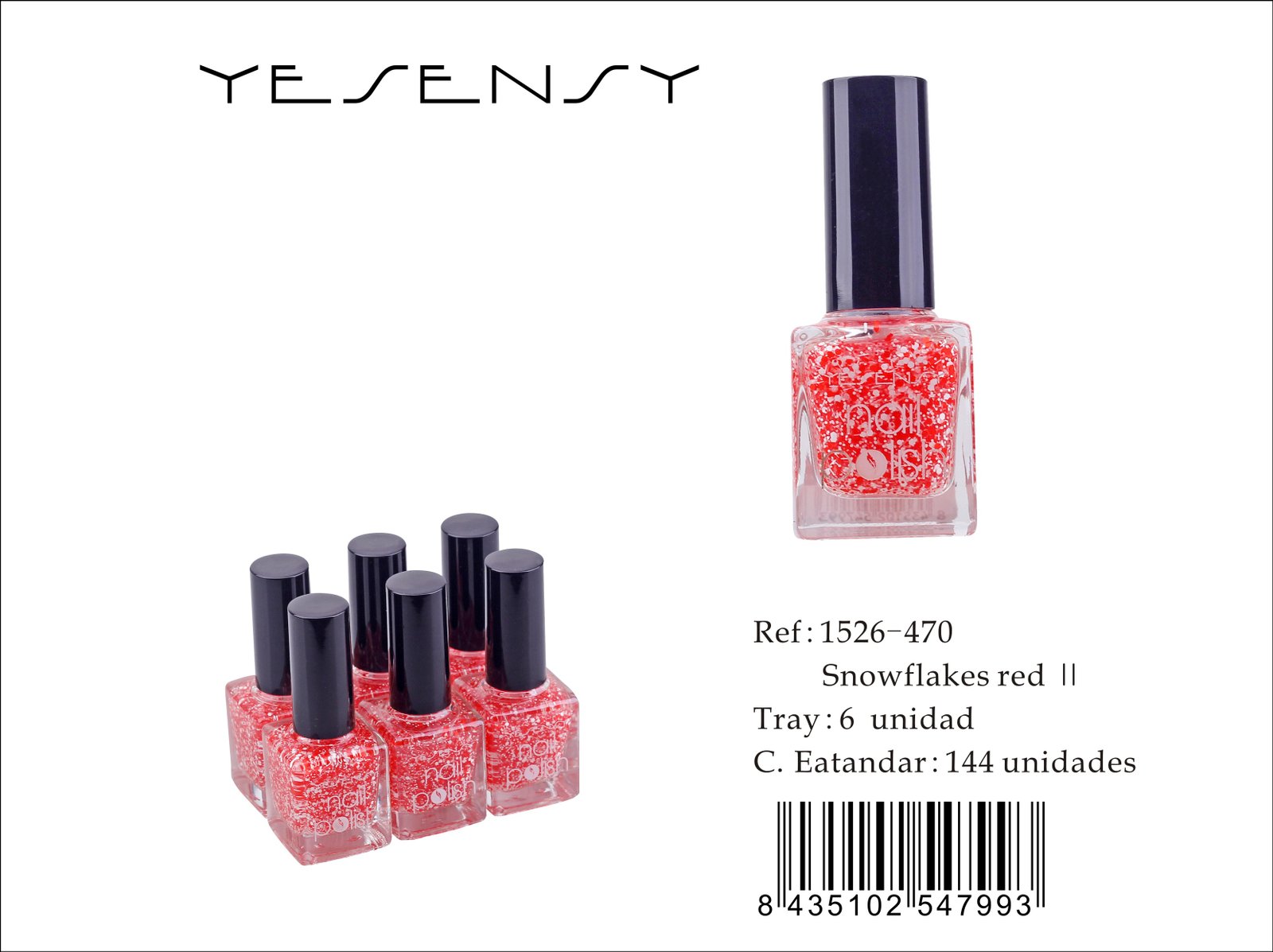 LACA DE UÑAS SNOWFLAKES RED