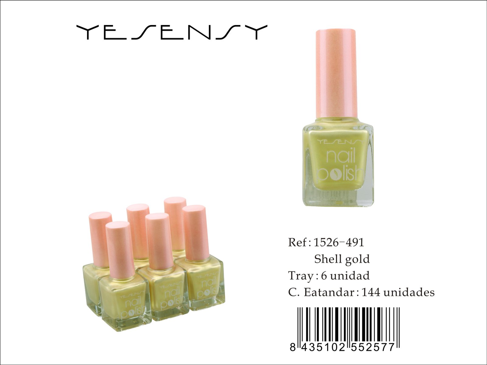 LACA DE UÑAS 6/U SHELL GOLD