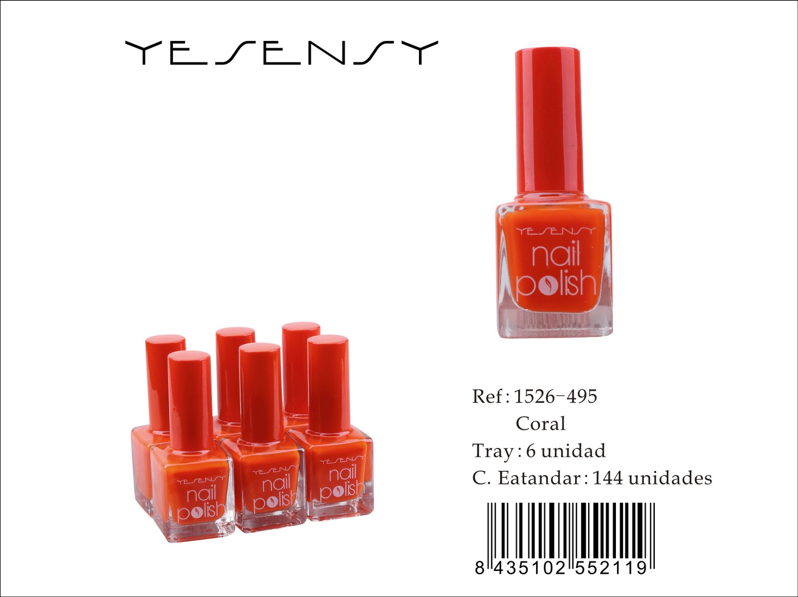 LACA DE UÑAS 6/U CORAL