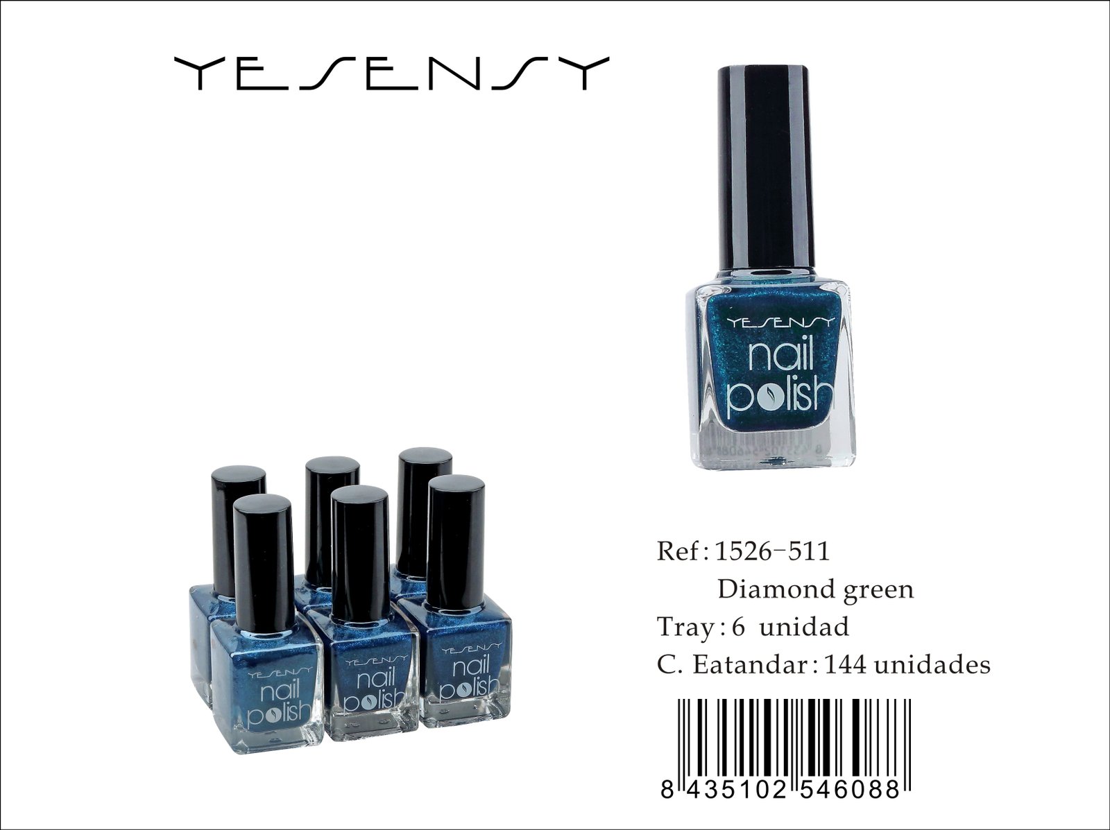 LACA DE UÑAS 6/U DIAMOND GREEN