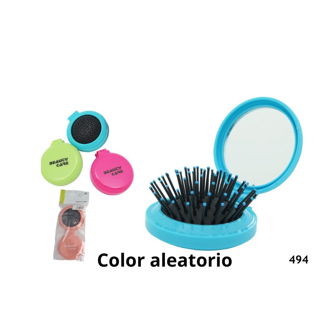 CEPILLO PLEGABLE DE BOLSO CON ESPEJO 12/