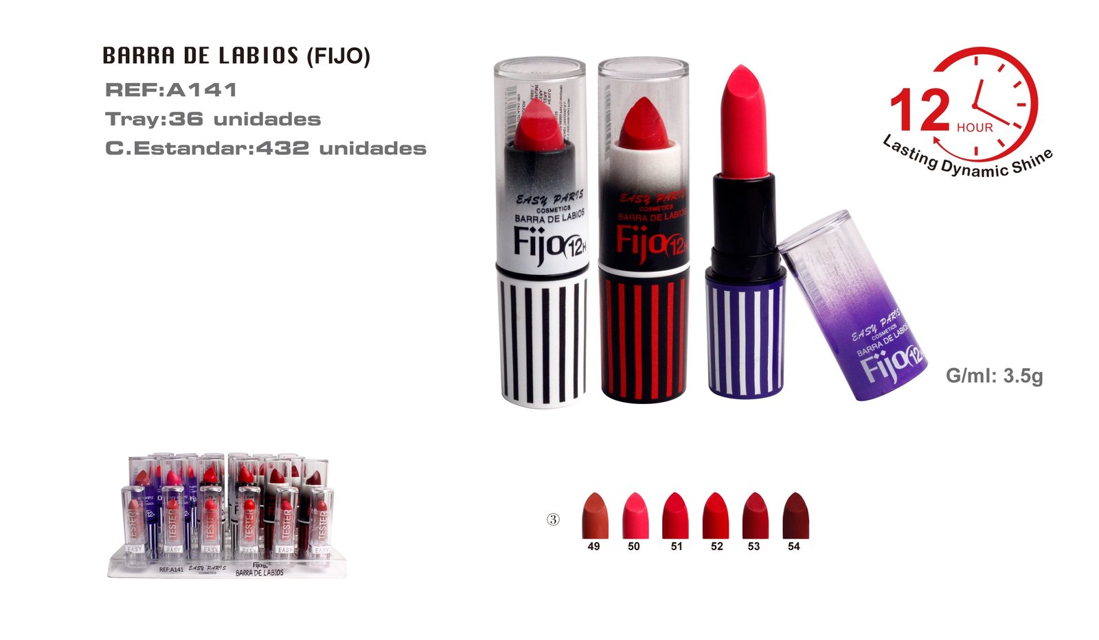 BARRA DE LABIOS 12H+TESTER