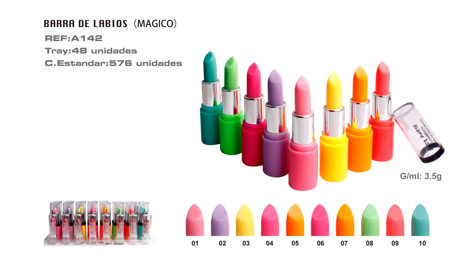 B.DE LABIOS MAGIC EXP.10COLOR+TESTER 576