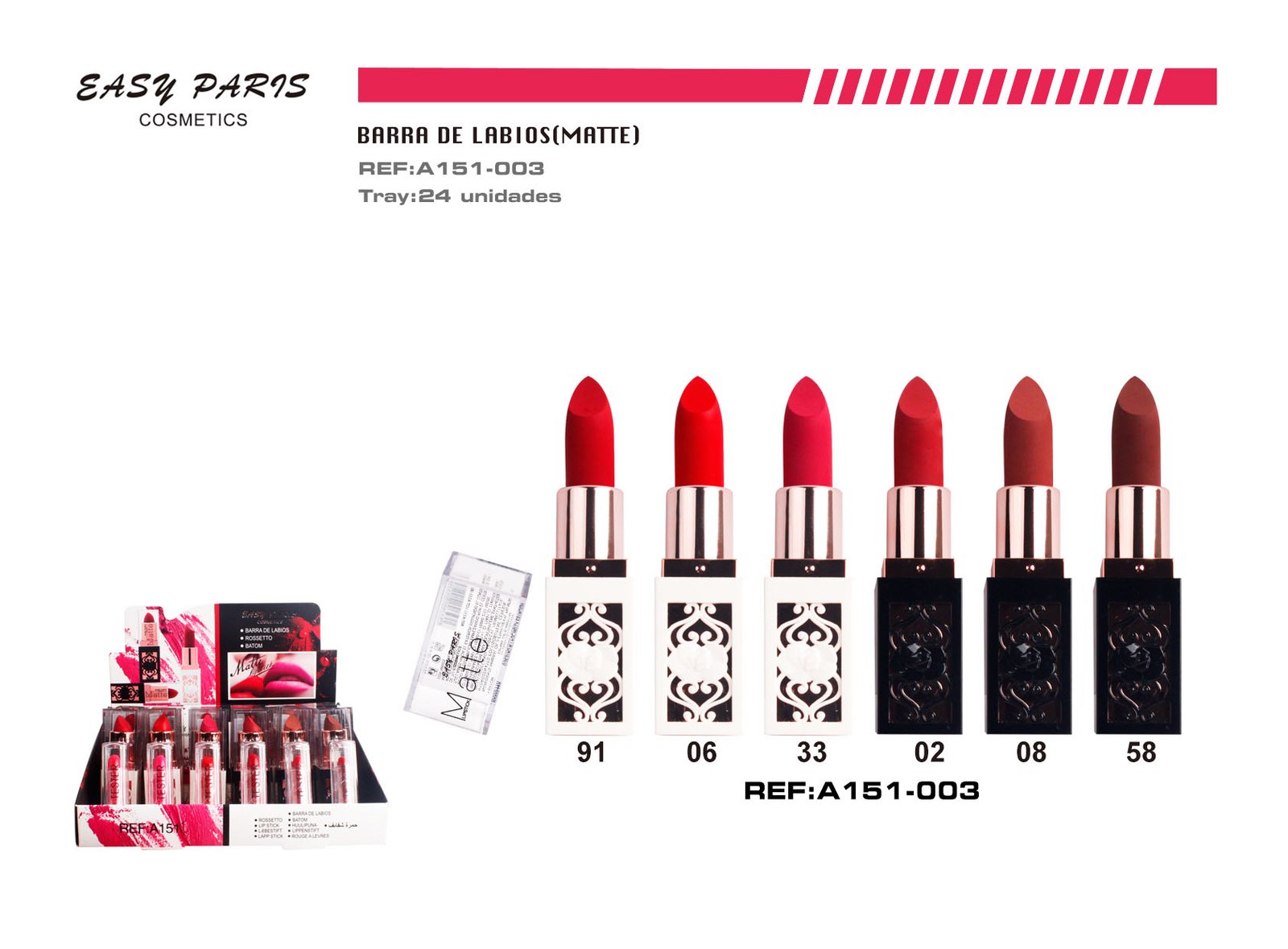 BARRA DE LABIOS MATTE C/TESTER