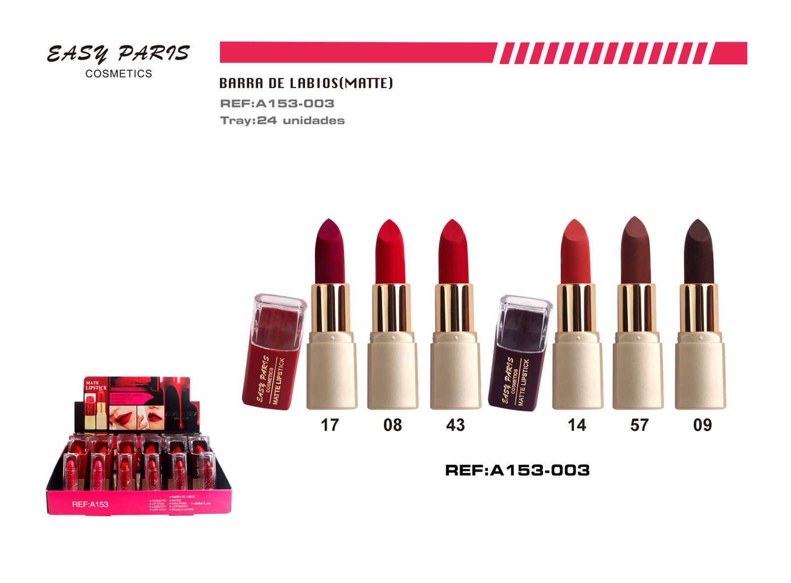 BARRA DE LABIOS MATTE C/TESTER